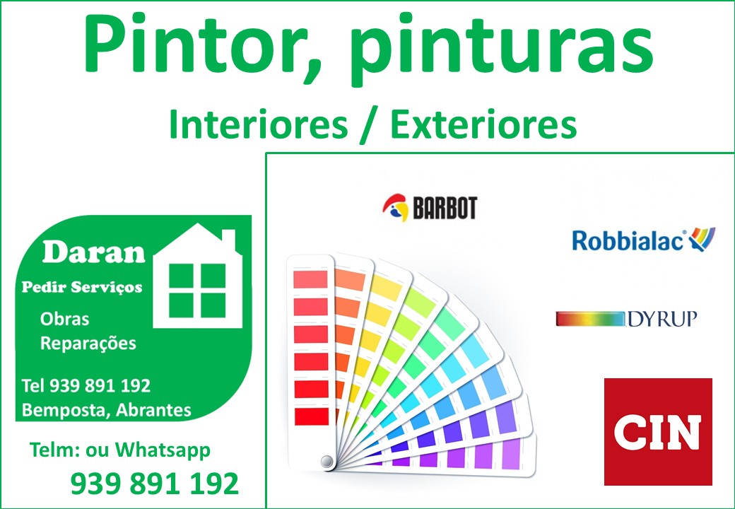 Pintor, interiores e exteriores.